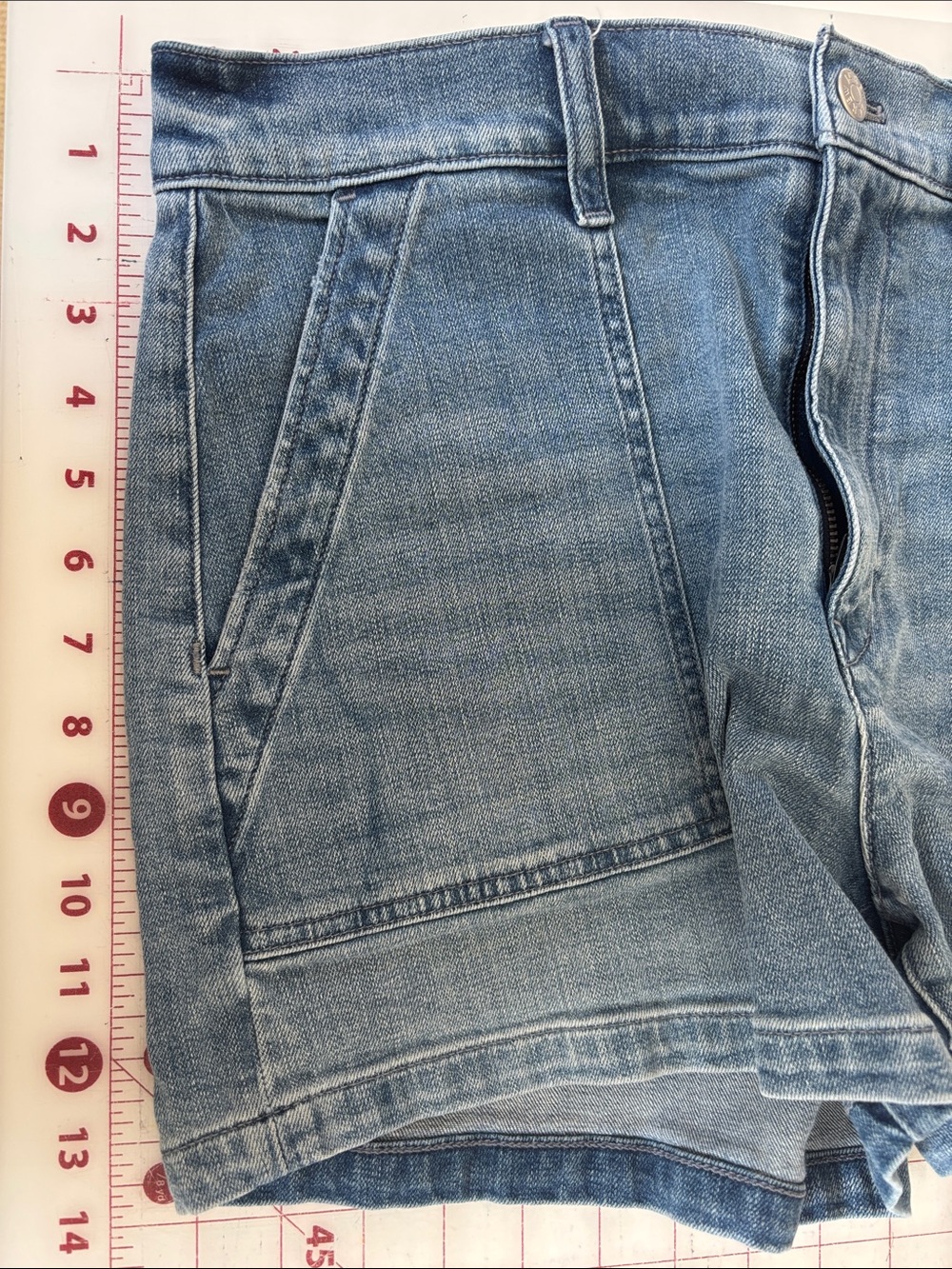 J. Crew Women's Light Blue Denim Patch-Pocket Shorts - Picture 6 of 6